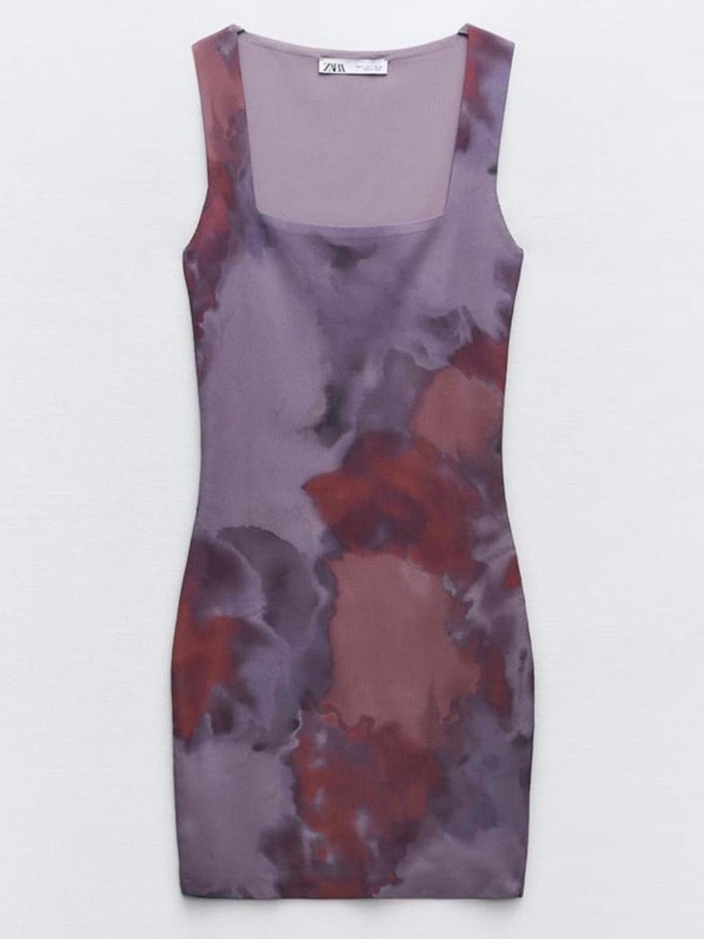 Zara Lavender Tie-Dye Mini Dress with Pink Accents